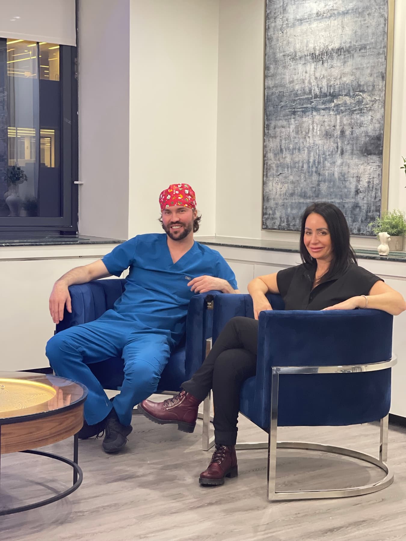 Dr. Sergei Kalsow, MD in the patient lounge